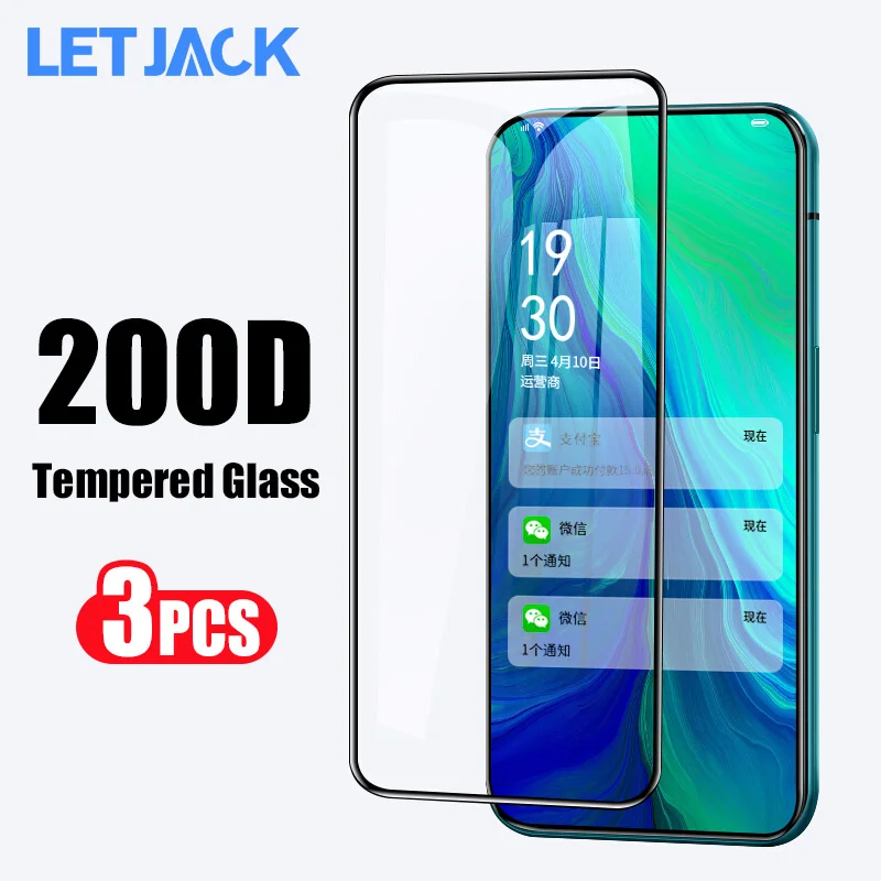 

Закаленное стекло с полным покрытием для OPPO Reno 2 2z 3 4 5 6 Find X2 X3 Lite Realme GT Neo 8 7 X7 Q3 Q2 Pro, Защитная пленка для экрана, 3 шт.