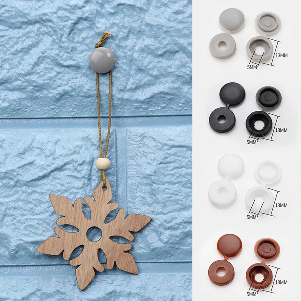 

500Pcs Screw Cap Cover Furniture Exterior Covers Decor Hinged Plastic Screw Caps Snap Buttons Home Office Decorative Parts
