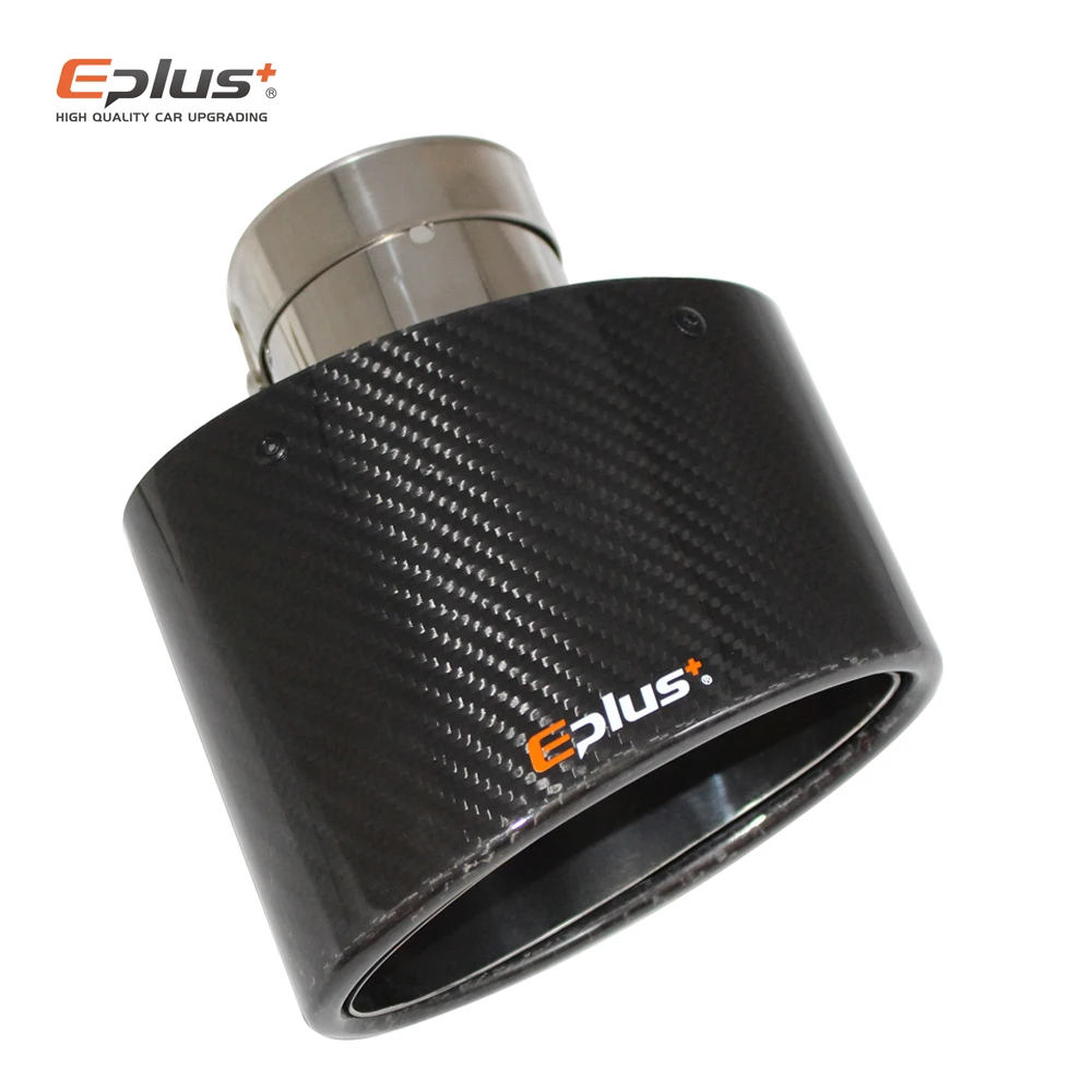 EPLUS глянцевое углеродное волокно автомобильный наконечник на глушетель