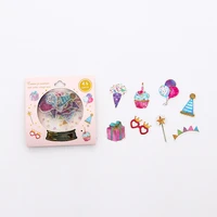 48pcs pack hot stamping cheerful party decorative stickers diy stick label diary notebook decor