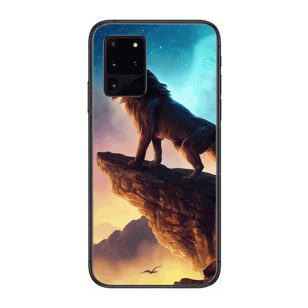 

Lion Animal Shockproof Phone cover hull For SamSung Galaxy S 6 7 8 9 10 20 Plus Edge E 5G Lite Ultra black soft bumper