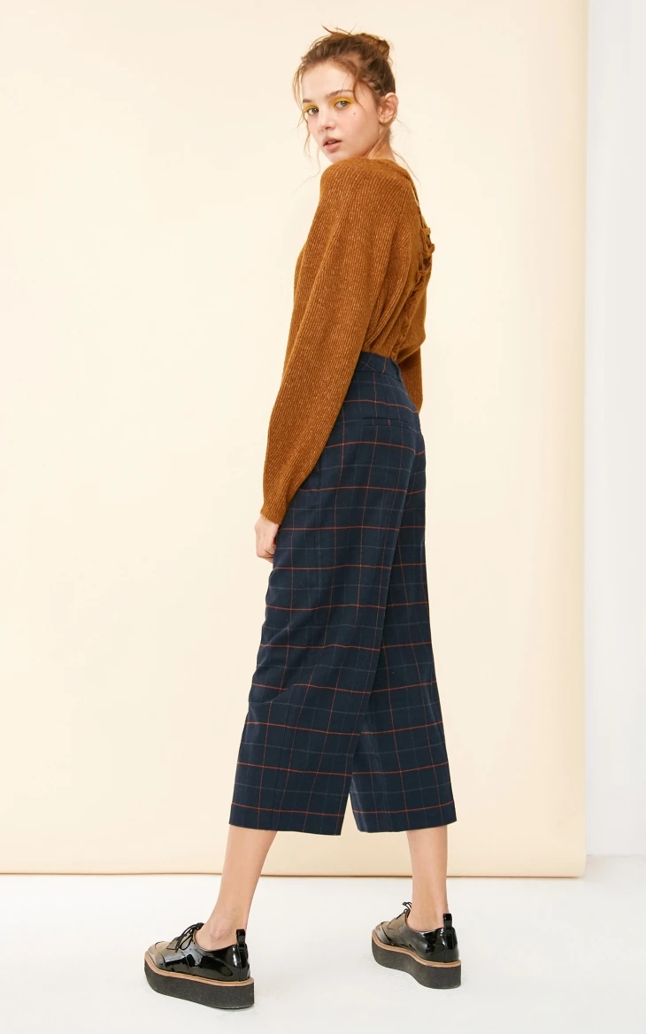 Vero Moda Новые брюки женские поступления повседневные клетчатые широкие укороченные брюки | 31836J528