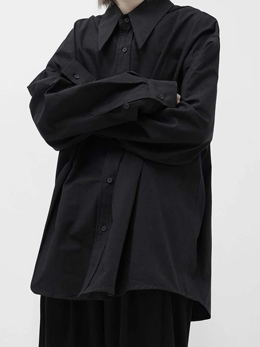 2021 Черная Мужская Дизайнерская рубашка с длинным рукавом Высококачественная для