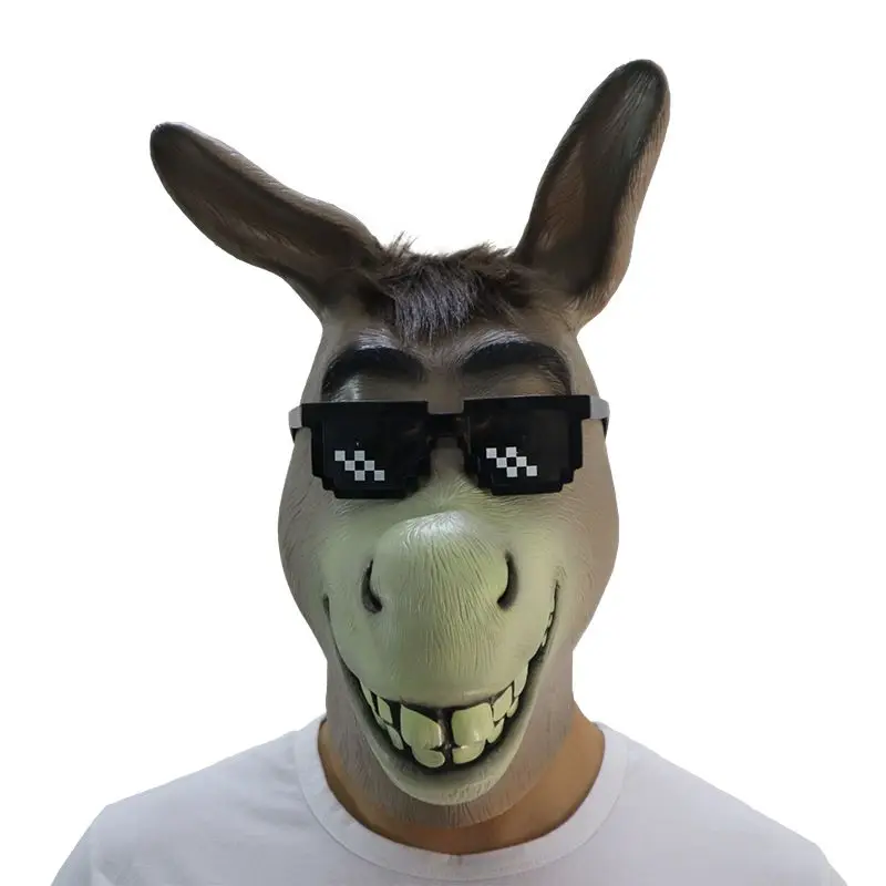 

Animal horse head suit dog gorilla donkey head funny performance props Halloween costume accessories carnival headdress party