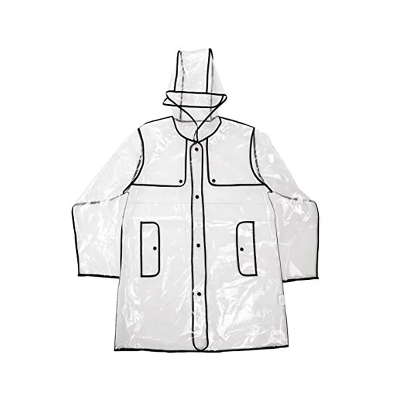 Женский черный прозрачный непромокаемый плащ EVA Runway дождевик для мужчин модные