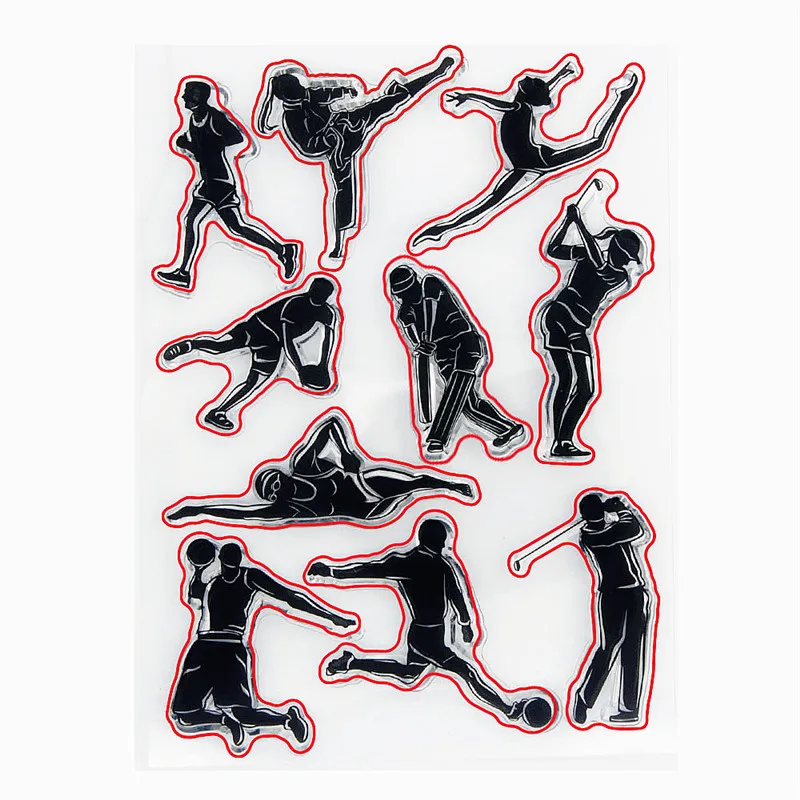 Прозрачные штампы Athletes для резки костюмов 11x15 см силиконовые TPR роликовые