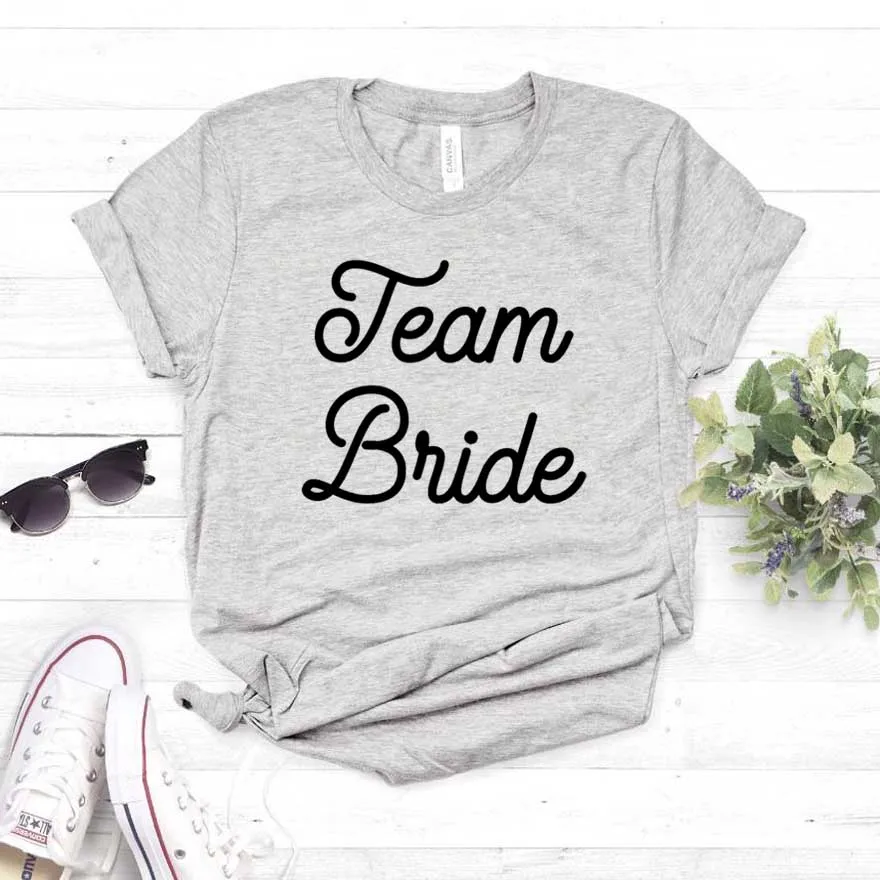 Женская хлопковая Футболка с принтом команды невесты Повседневная забавная