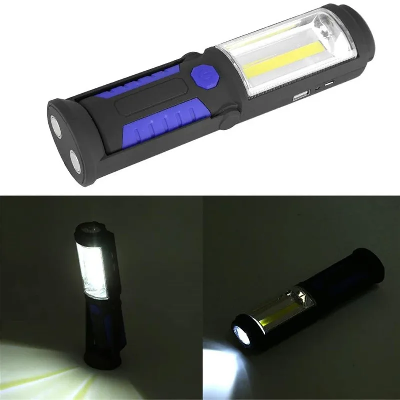 Портативный светодиодный фонарик с зарядкой от USB рабочий Магнитный COB фонарь