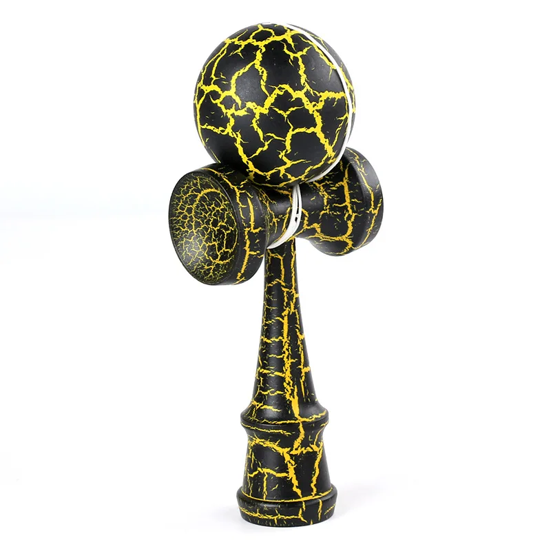 yellow in black Обычный профессиональный шар Kendama, деревянные игрушки для улицы, умелый шар для жонглирования, игрушка для снятия стресса, Игрушки для раннего образования для детей - Цвет: yellow in black
