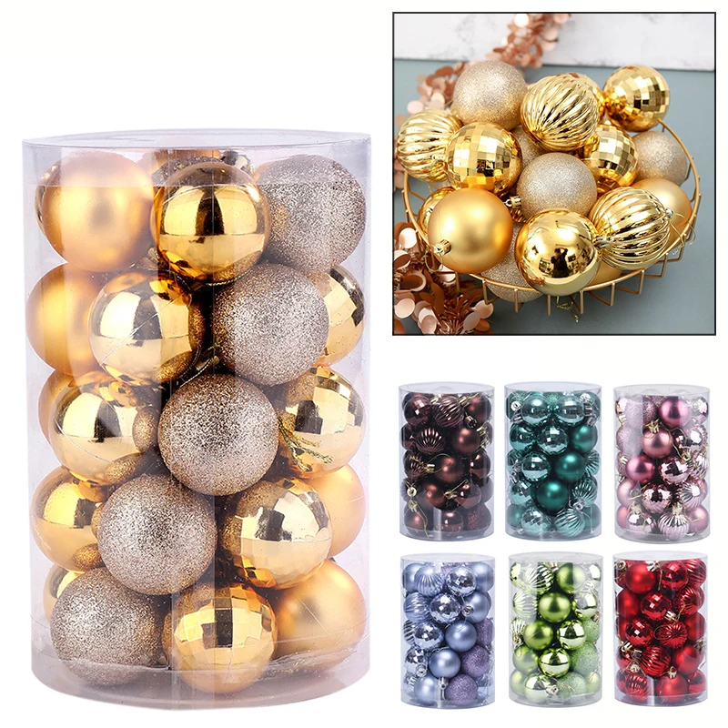 34 шт./компл. Рождественский декоративный шар небьющиеся украшения кулоны для