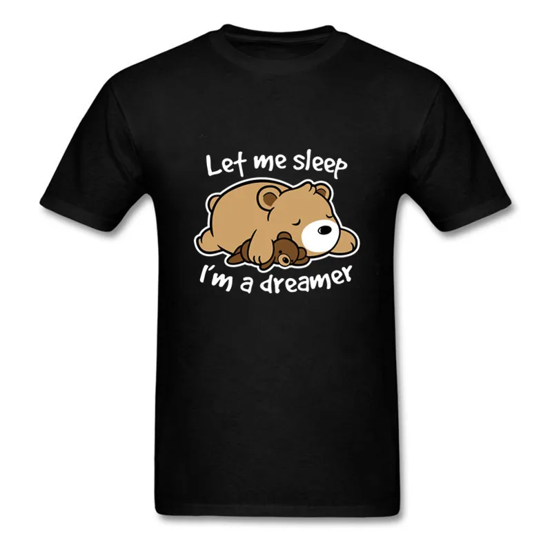 Летние топы Dreamer с медведем забавная футболка Мужская осенняя облегающая круглым