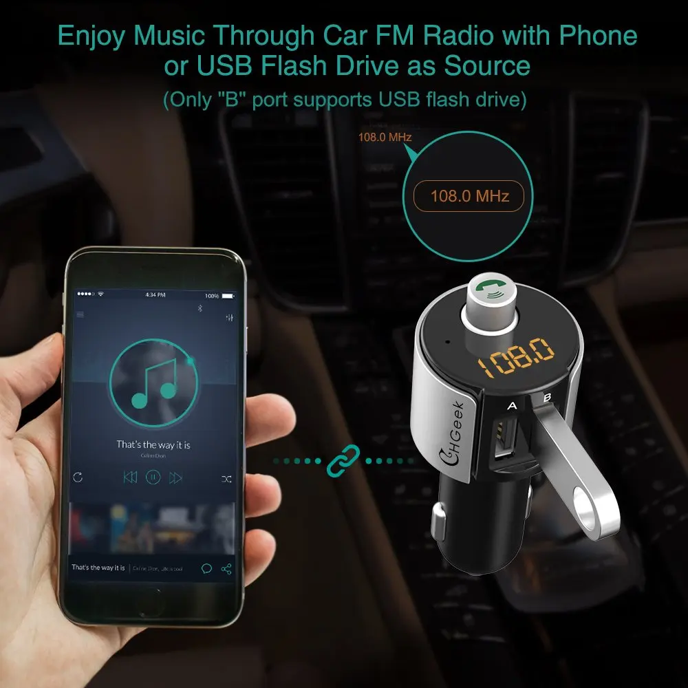 

1 pcs Wireless Bluetooth Modulator 12-24v MP3 Handsfree Player Dual USB LED Display High quality Hot sale Fashion