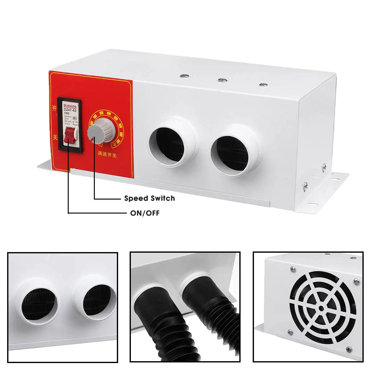 

Автомобильный обогреватель 300-1000 Вт с преобразователем частоты, двойное отверстие, электрический воздушный обогреватель, осушитель лобово...