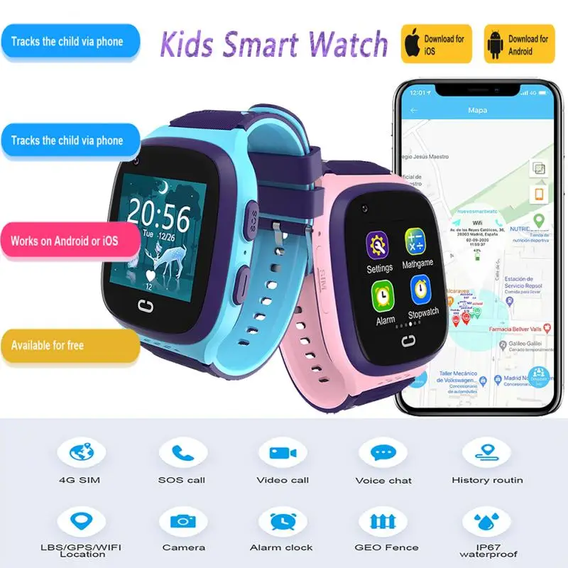

LT31E 1.4-inch Kids Smart Watch GPS Wifi Video Camera Call With Face-lock SOS Tracker IP67 Waterproof Children's SmartWatch