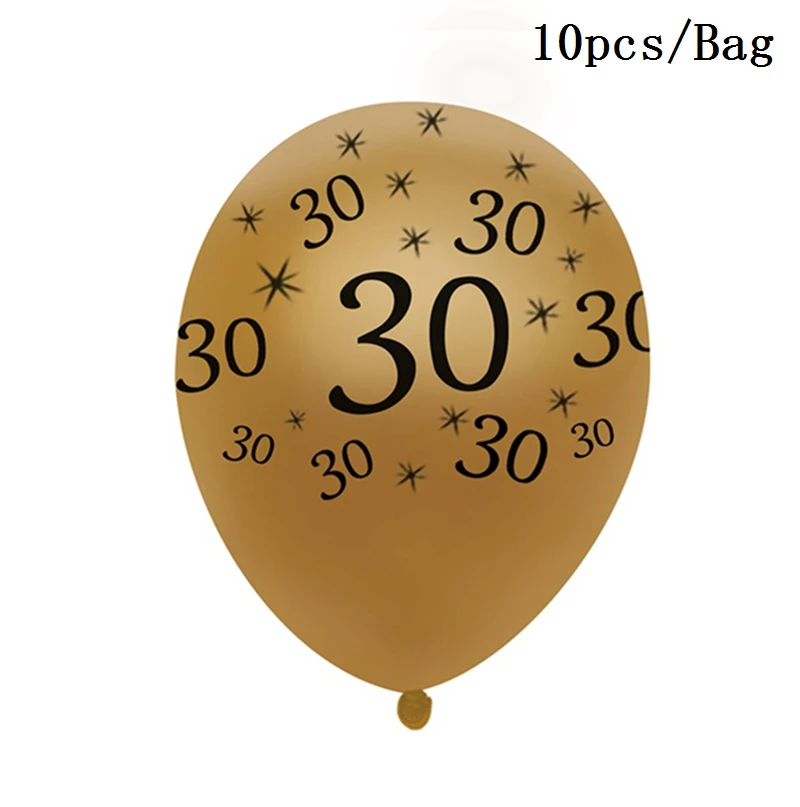 30th Birthday HUIRAN черные золотые шары 30 40 50 лет на ура до 30 лет воздушные шары на день рождения 40 лет на день рождения 50 лет вечерние принадлежности для декора - Цвет: 30th Birthday