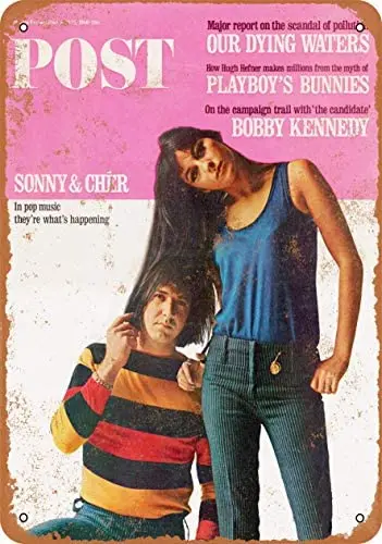

12x16 дюймов металлический винтажный Забавный жестяной знак 1966 Sonny and Cher