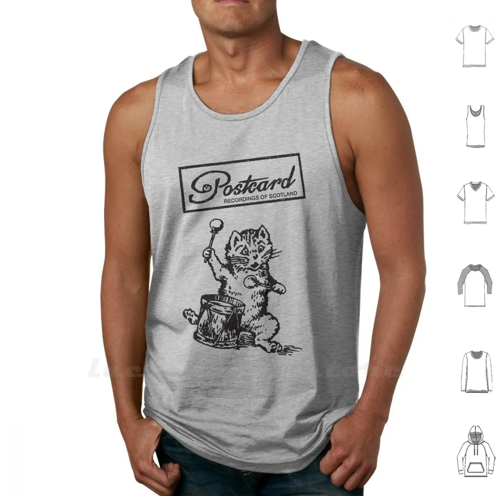 Postcard Records Sleeveless Tank Top Vest Cotton Band Violent Femmes Pixies Replacements Lloyd Cole Yaz Chameleons Cult Pogues