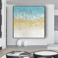 northern europe modern splendid mural 100hand drawn abstract oil painting on gold foil canvas picture in home living room decor