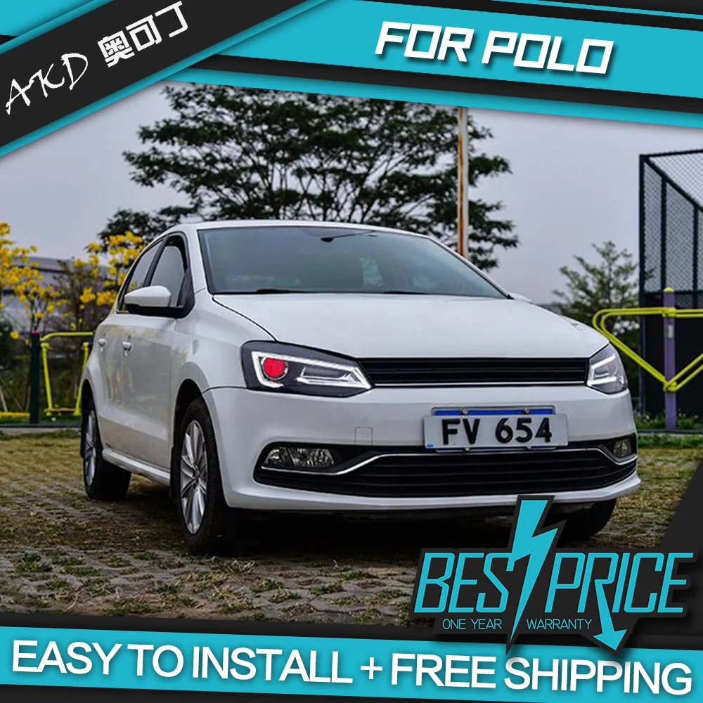 АКД автомобилей Стайлинг фар для VW Polo 2011-2017 фары светодиодный ходовые огни