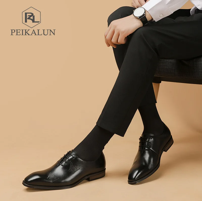 Формальная одежда из Гуанчжоу Powerful2020 модная мужская обувь натуральной кожи с