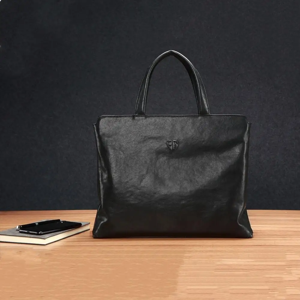 Мужская сумка из натуральной кожи тонкий портфель для ноутбука компьютера 15 6