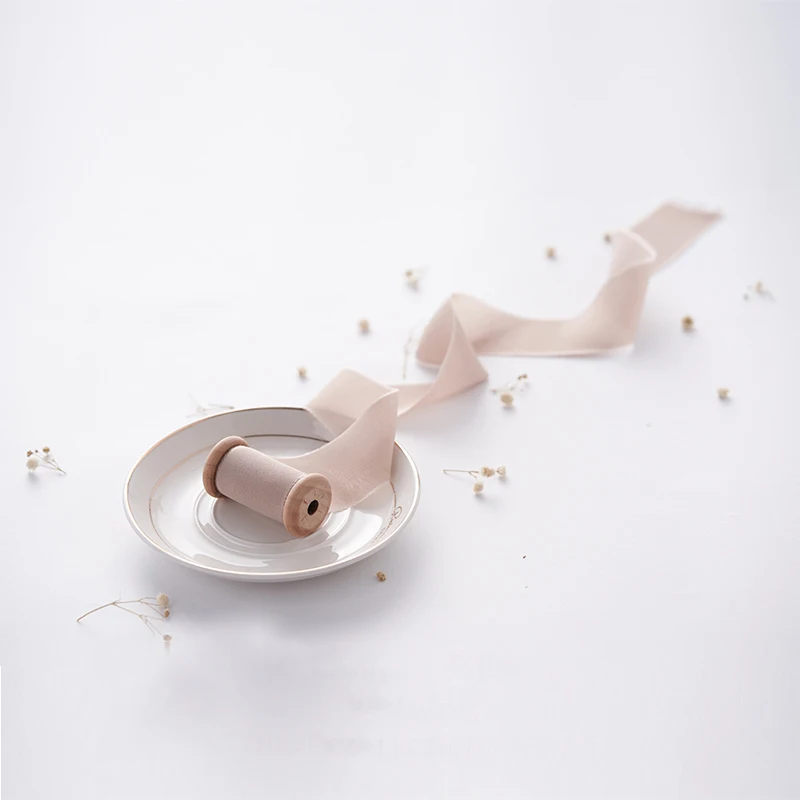 

2.5cm silk ribbon color rustic ribbon for bouquet packaging decoration wedding tie invitation crafts