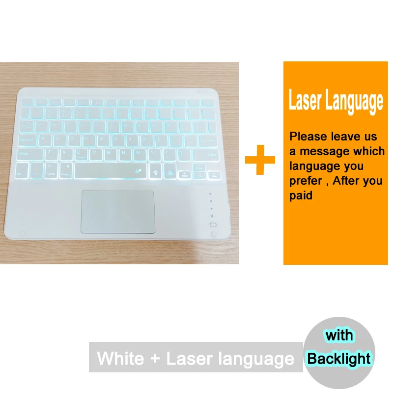 Беспроводная Bluetooth клавиатура со светодиодный Ной подсветкой сенсорная панель