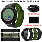 Ремешок быстросъемный для наручных часов, Нейлоновый Регулируемый браслет для Garmin Fenix 6X Pro 5X Plus, 26 мм