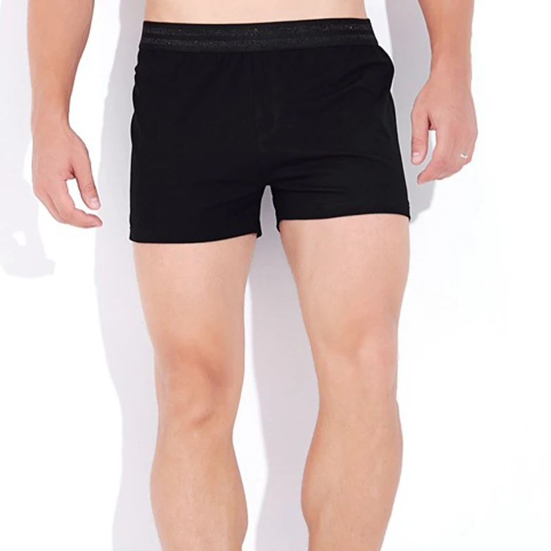 Summer Pajama Shorts Mens Casual Boxer Bottoms Underwear Home Sleep Panties Patchwork Straight Shorts Soft Breathable Underpants