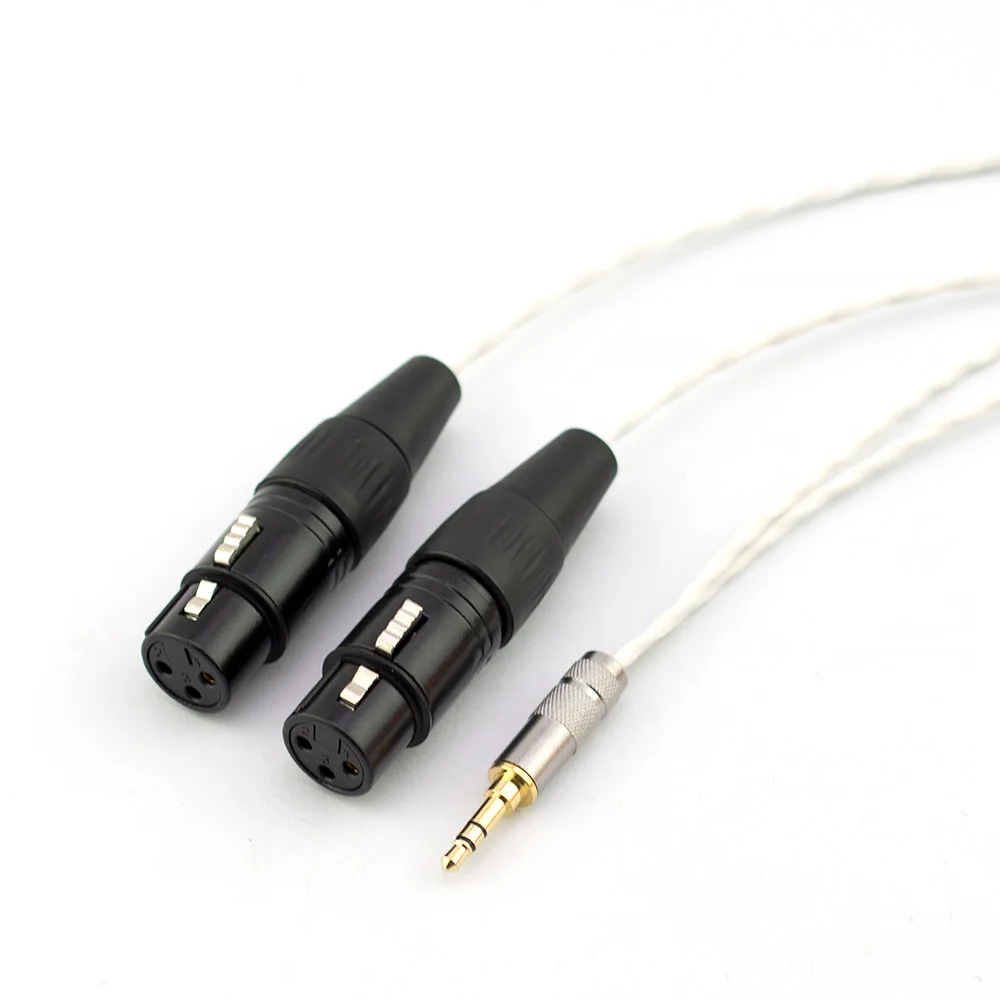 Hi-Fi посеребренный aux аудио кабель 3 5 мм разъем для двух xlr разъемов планшетов