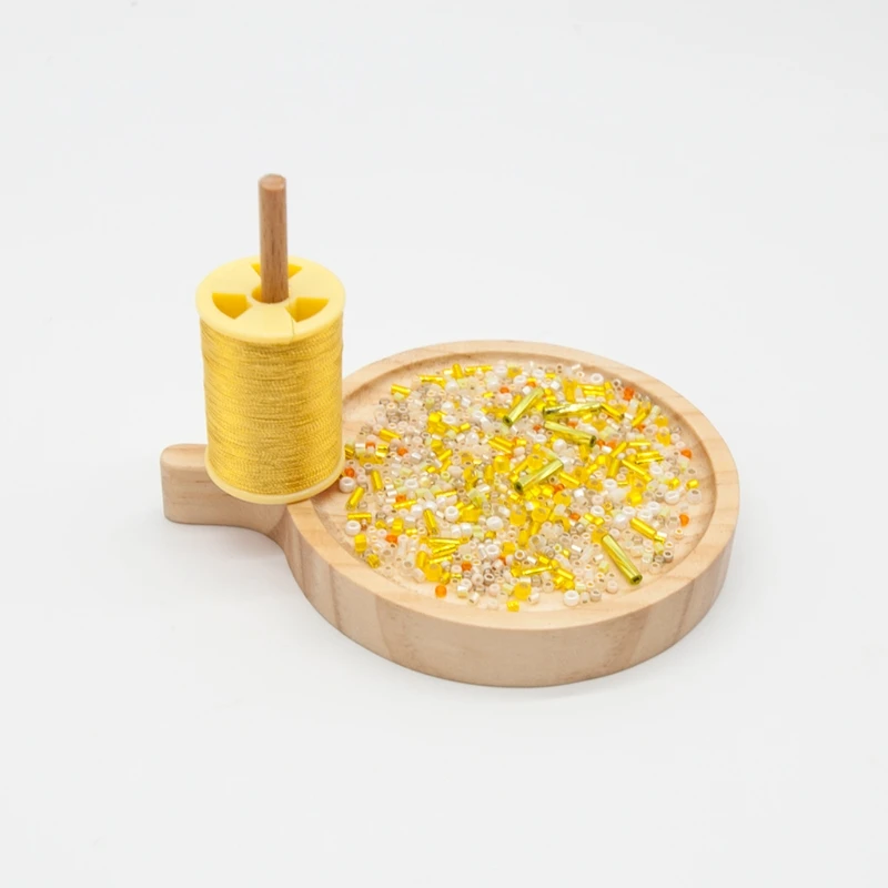 

Wooden Bead Loom Kit Round Weaving Beading Beads DIY Knitting Machine Board Organizer Tray Jewelry Making Crafts 28GF