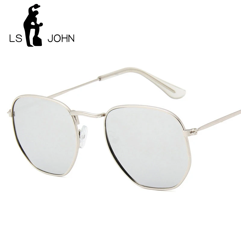 Мужские и женские солнцезащитные очки LS JOHN круглые зеркальные солнечные