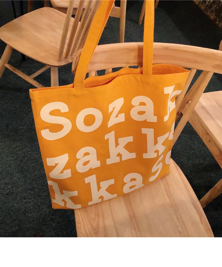 2019 Письмо Хлопок хозяйственные женские сумки Холщовая Сумка дорожная Женская