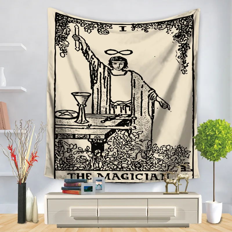 Черно-белый дьявол с крыльями Классические европейские стили гобелены Пляжная