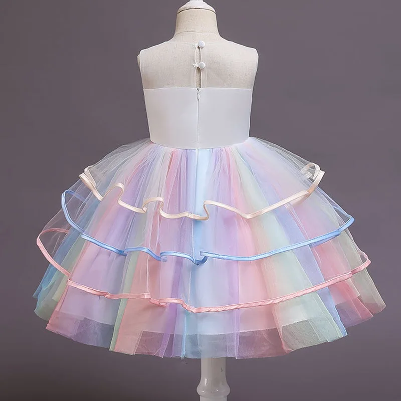 

Pink Summer Unicorn Costume With Headband For Kids Princess Girl Pony Christmas Halloween Ball Gown Fancy Party Outfit Clothing