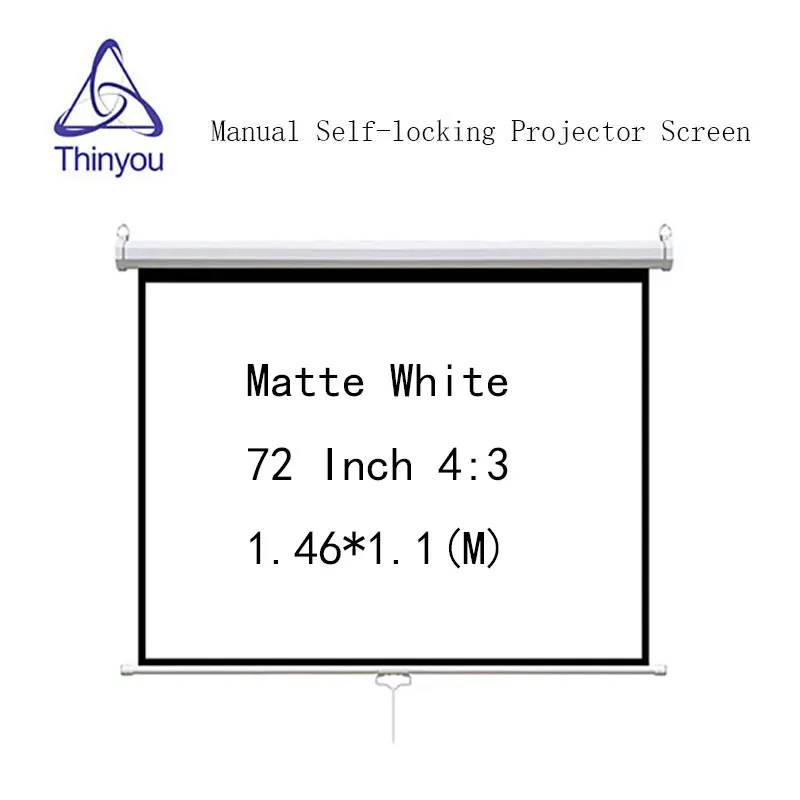Матовый белый самоблокирующийся экран для проектора Thinyou 72 дюйма 4:3 настенное