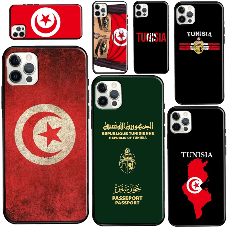 Tunisia Flag Map Case For iPhone 13 Pro Max 12 mini 11 Pro Max 6S 7 8 Plus SE 2020 X XR XS Max Phone Cover