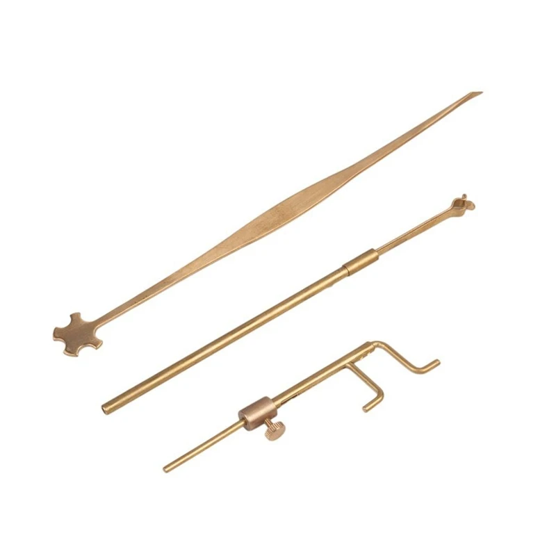 

Brass Violin Luthier Tools Kit Set Sound Post Gauge Measurer Retriever Clip Setter Brass for Violin