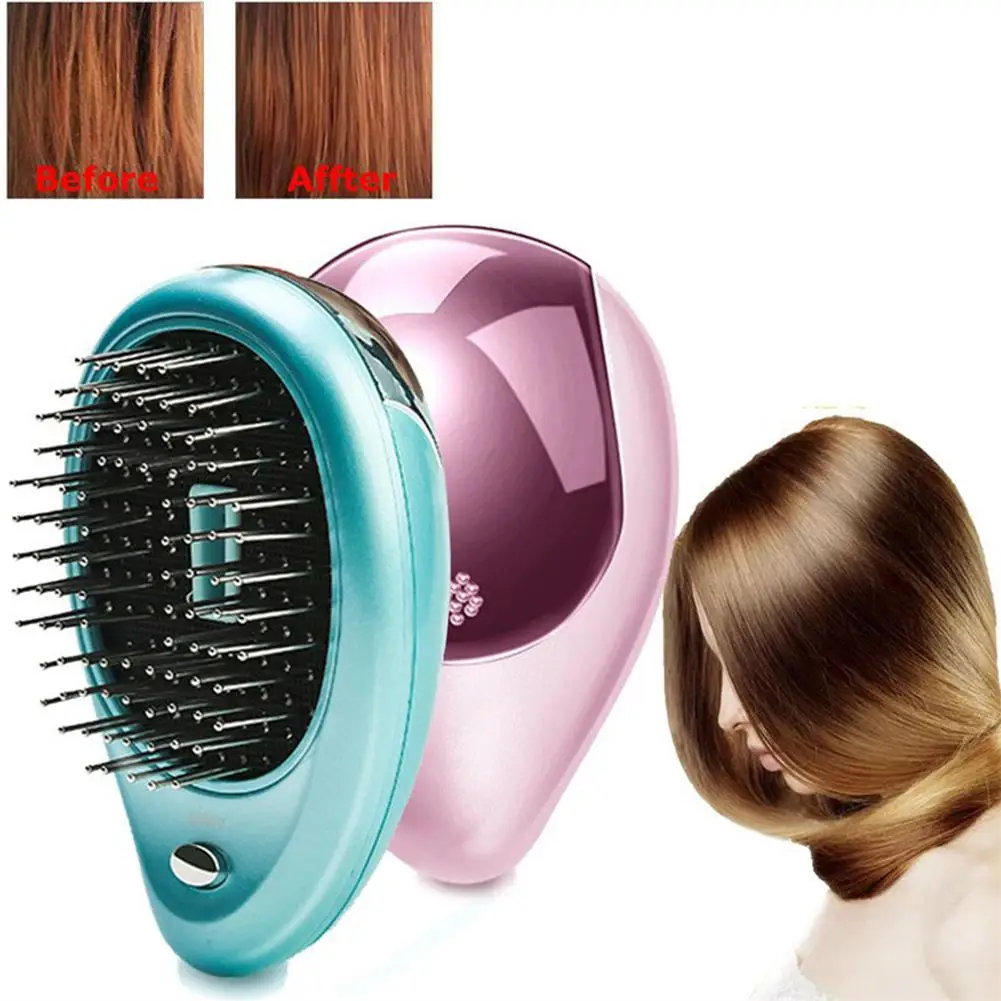 

Portable Electric Ionic Mini Ion Vibration Hair Brush Comb Hairbrush Head Scalp Massager Magic Wide Tooth Comb Hair Styling Tool