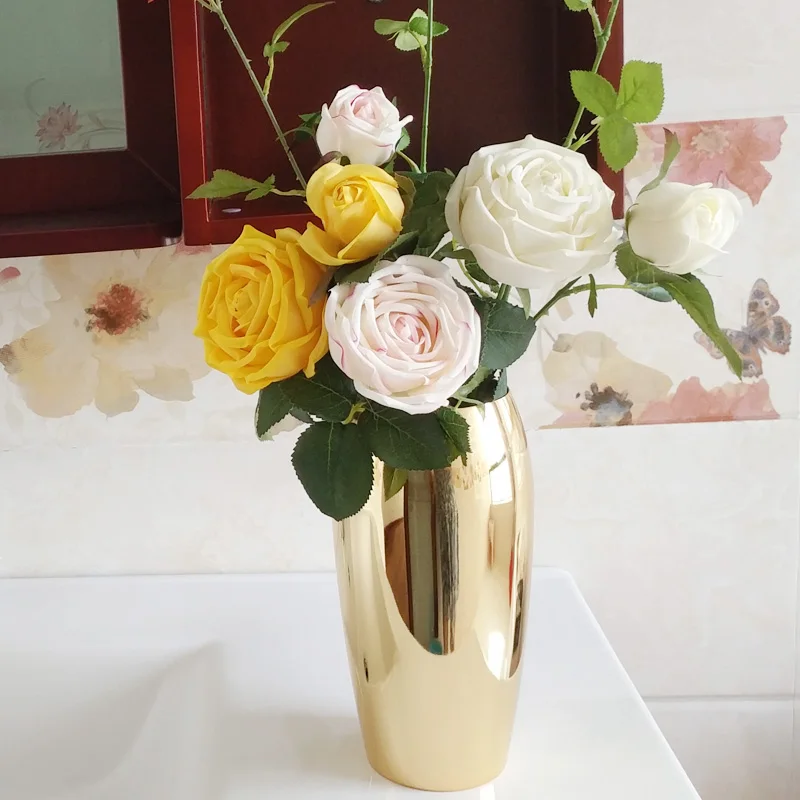 

Flower Vase Decorative Centerpiece For Home Wedding SUS304 Stainless Steel, 9.4"H (Gold Plated)