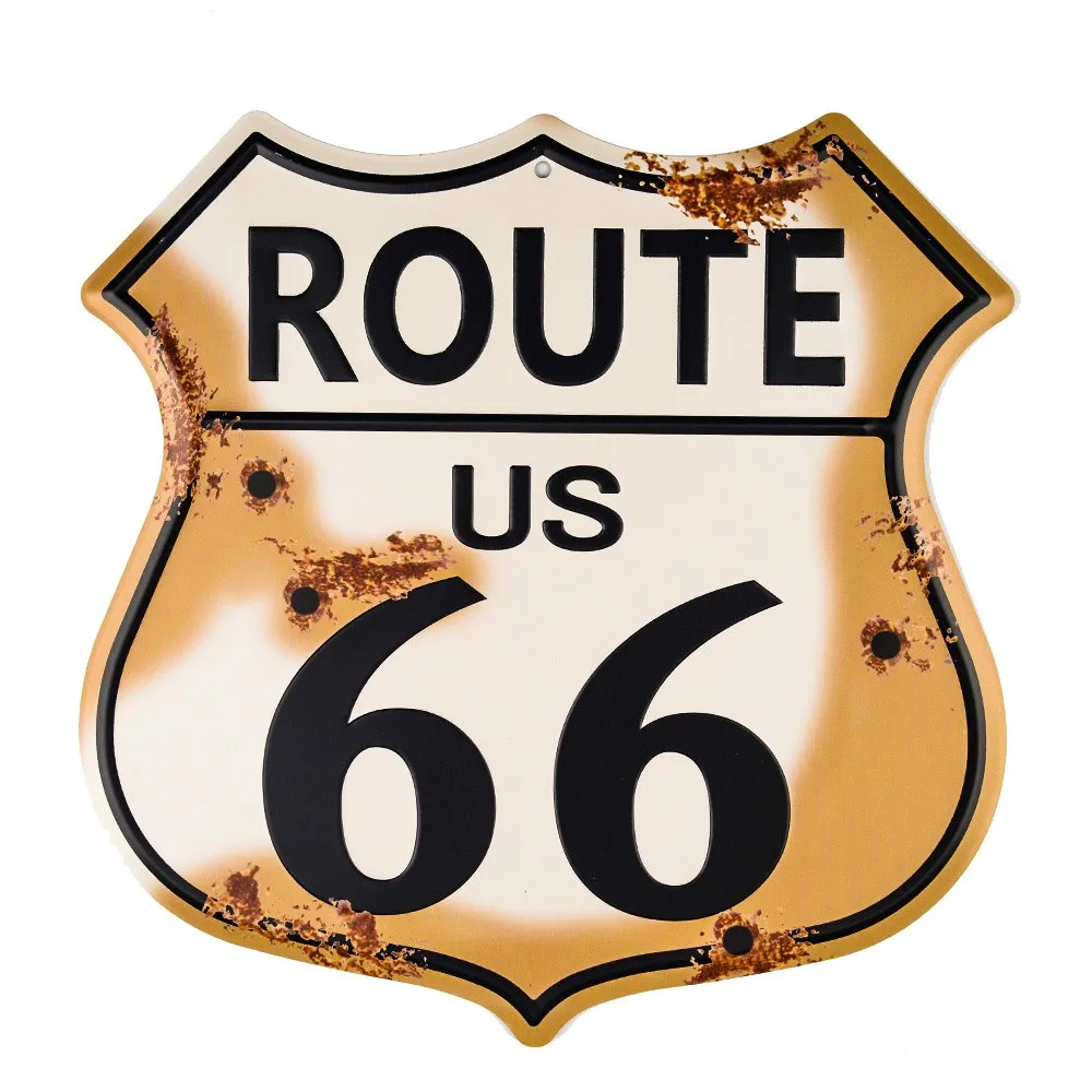 

Novelty route 66 Highway Vintage Retro Wall Décor Shield Metal Plaque Sign