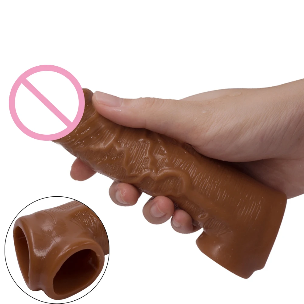 Гибкий Мужской Увеличитель для пениса мужские презервативы Женский увеличитель