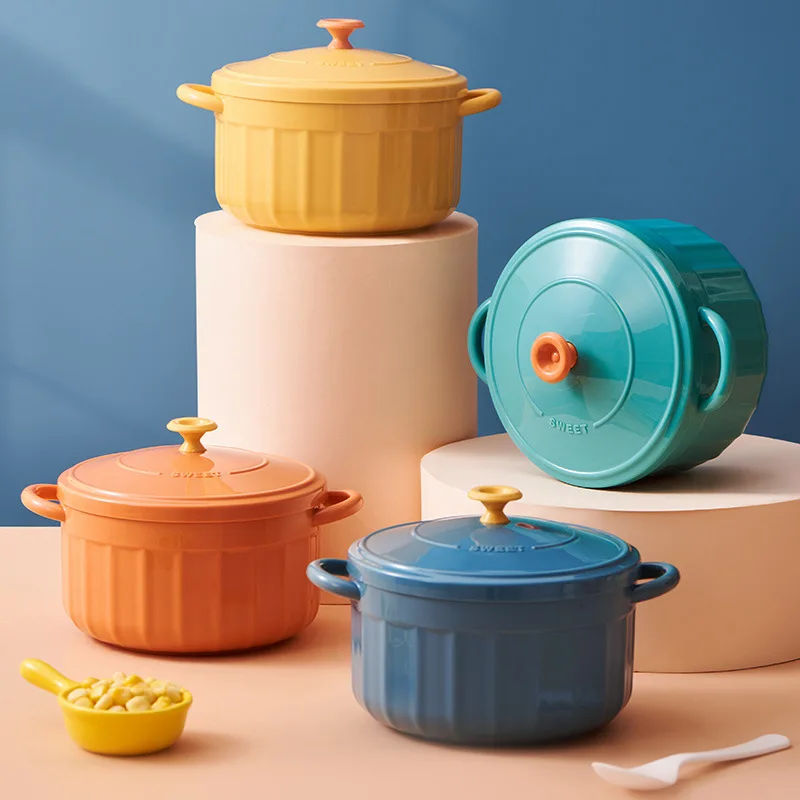 

Stainless Steel Dormitory Instant Noodles with Lid Simple and Creative Japanese Household Tableware Bowl