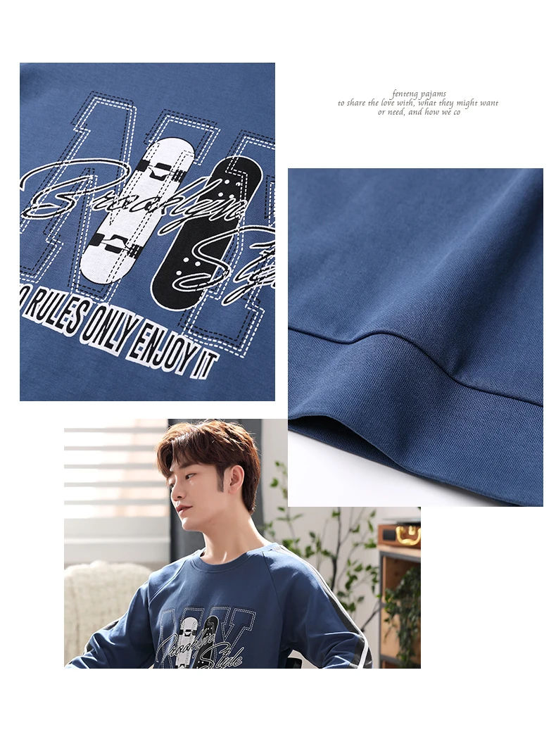 Модный пеньюар Hombre хлопок высокого качества Loungewear шикарная пижама с принтом Большие размеры большие пижамы мужские пижамы 3xl 4xl 5xl