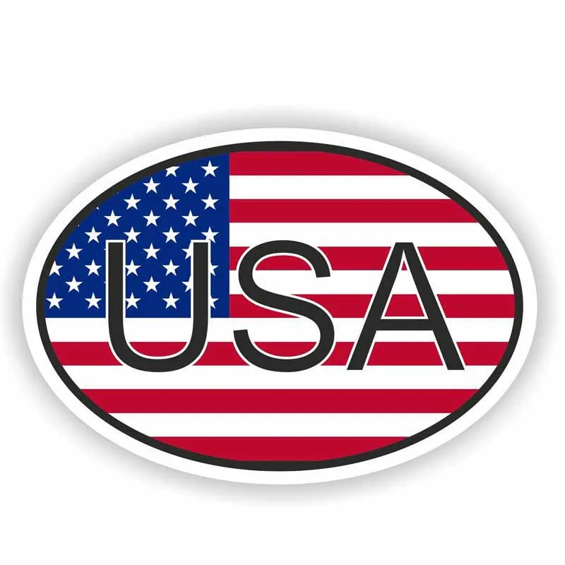 Aliauto Personality Car Sticker USA CountryCode Oval with Flag Waterproof Sunscreen Anti-UV Reflective Decal PVC 12cm*8cm | Автомобили и