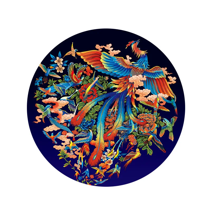 

Hand-embroidered Phoenix print cross-stitch Chinese style simple modern cotton wedding articles home decoration