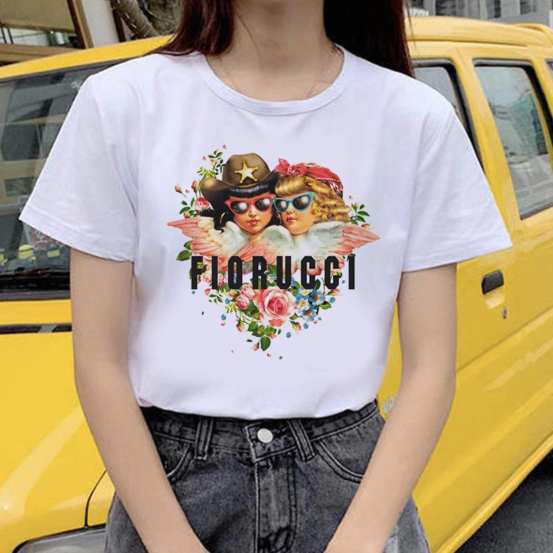 

Angel Women T Shirt New 2021 Harajuku Vintage Tshirt Female Aesthetic Kawaii Tumblr Grunge T-shirt Femme Top Tee Fashion Short
