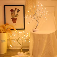 led pearl tree light copper wire bulbs touch gift fairy table lamp for bedside bedroom room decorative christmas new years