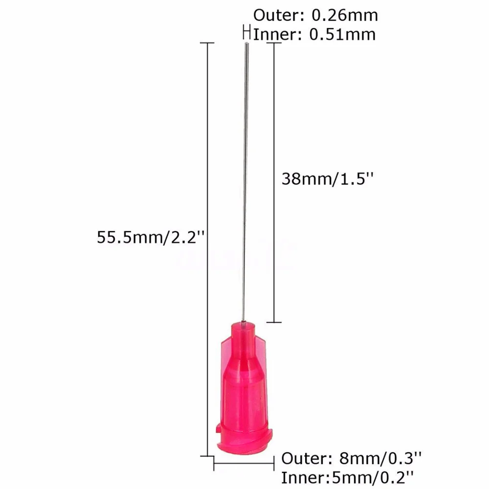 10шт Red 25Ga Нержавеющая сталь тупые дозирующие иглы диспенсер наконечники игл для