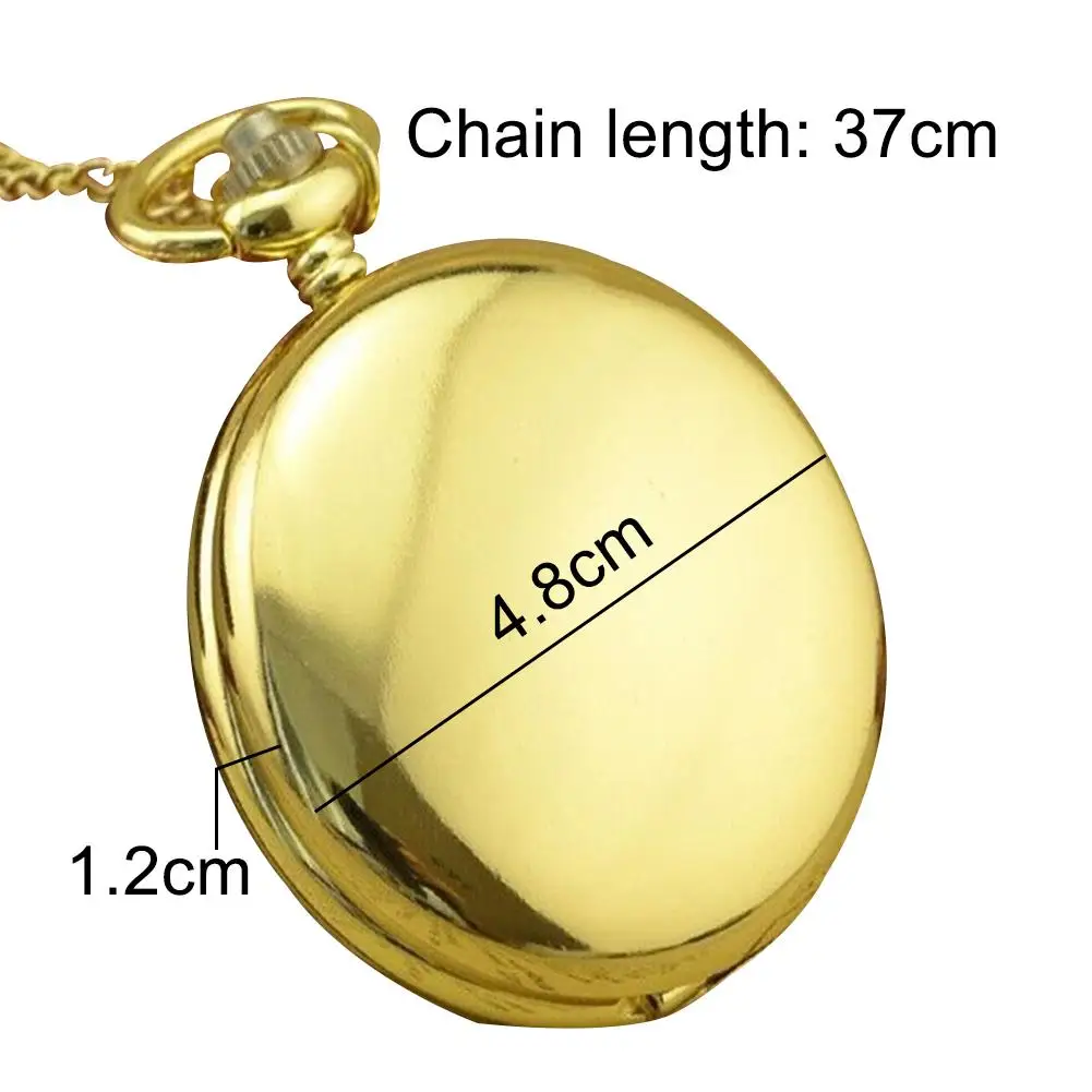

Unisex Retro Smooth Round Dial Arabic Numbers Analog Quartz Chain Pocket Watch